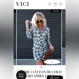 Vici Plaid Front Tie Dress